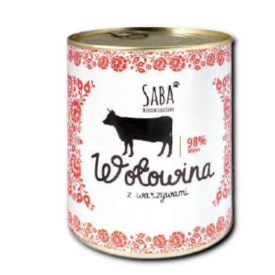 SABA Konserwa 98% wołowiny z dodatkiem warzyw I witamin 850 g